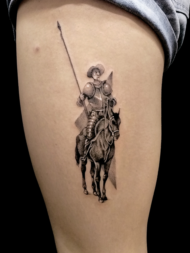 tatuaje del quijote de la macha